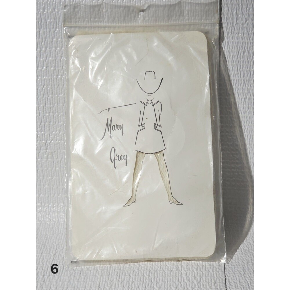 Vintage Mary Grey c1960s Textured Knit Stockings NOS Size Unknown - #6 Cream